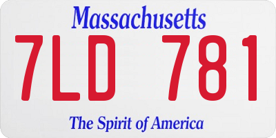 MA license plate 7LD781