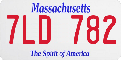 MA license plate 7LD782