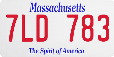 MA license plate 7LD783