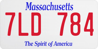 MA license plate 7LD784