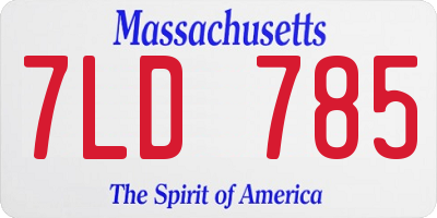 MA license plate 7LD785
