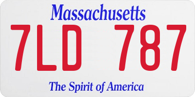 MA license plate 7LD787