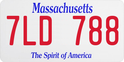 MA license plate 7LD788
