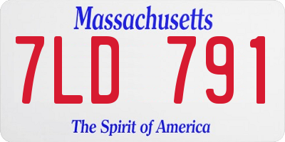 MA license plate 7LD791