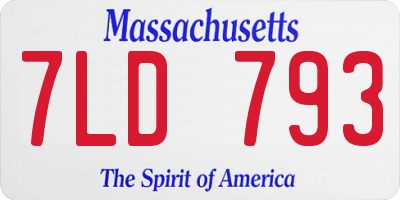 MA license plate 7LD793