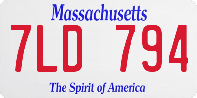 MA license plate 7LD794