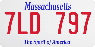 MA license plate 7LD797