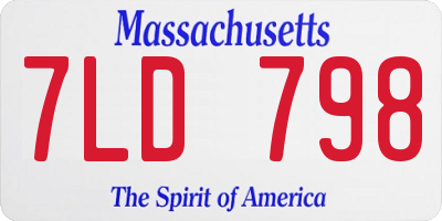 MA license plate 7LD798