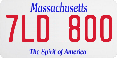 MA license plate 7LD800