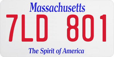 MA license plate 7LD801