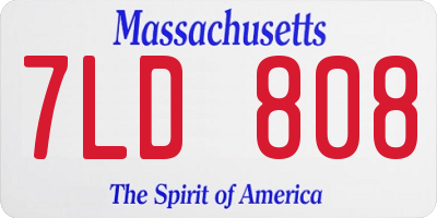 MA license plate 7LD808