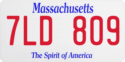 MA license plate 7LD809