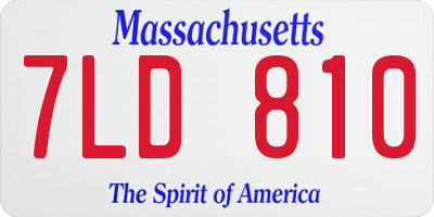MA license plate 7LD810