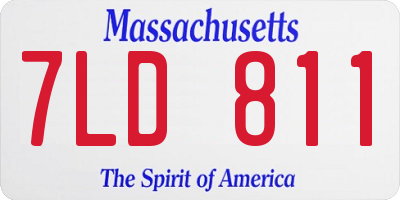 MA license plate 7LD811