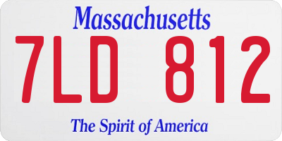 MA license plate 7LD812