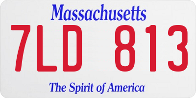 MA license plate 7LD813