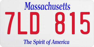 MA license plate 7LD815