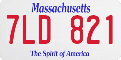 MA license plate 7LD821