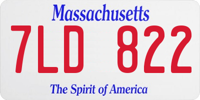 MA license plate 7LD822