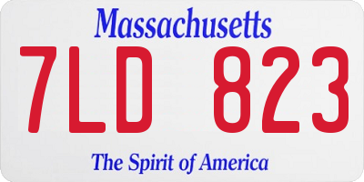 MA license plate 7LD823