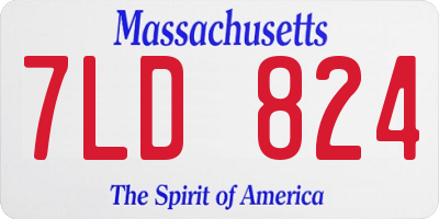 MA license plate 7LD824
