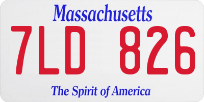 MA license plate 7LD826