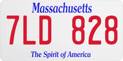 MA license plate 7LD828