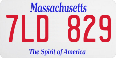 MA license plate 7LD829