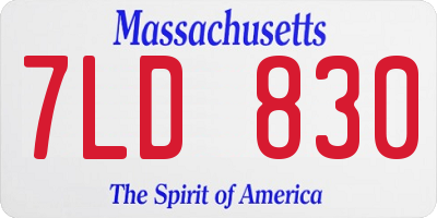 MA license plate 7LD830