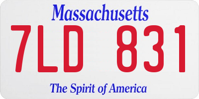 MA license plate 7LD831