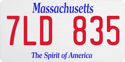 MA license plate 7LD835