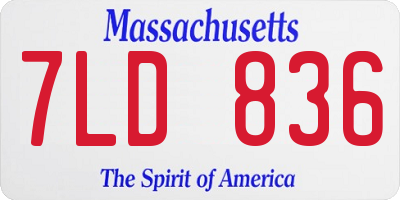 MA license plate 7LD836