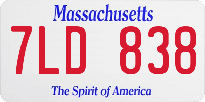 MA license plate 7LD838