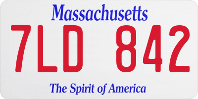 MA license plate 7LD842