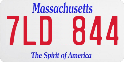 MA license plate 7LD844