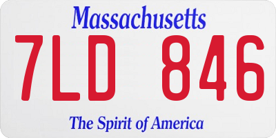 MA license plate 7LD846