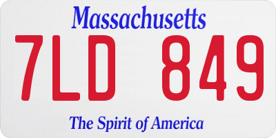 MA license plate 7LD849