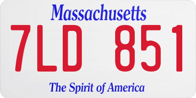 MA license plate 7LD851