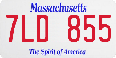 MA license plate 7LD855