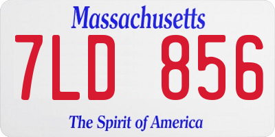 MA license plate 7LD856