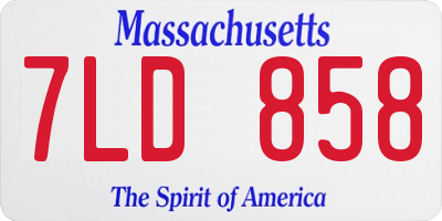 MA license plate 7LD858