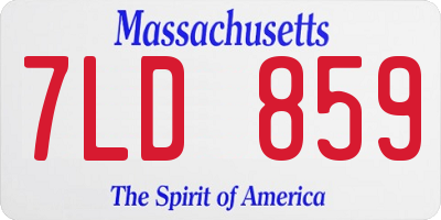 MA license plate 7LD859
