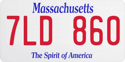 MA license plate 7LD860