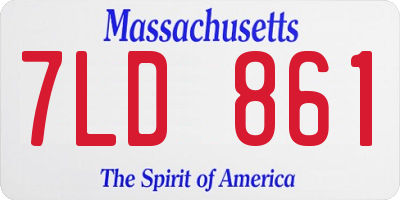 MA license plate 7LD861