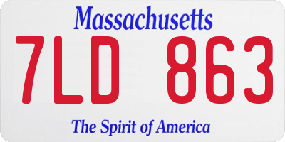 MA license plate 7LD863