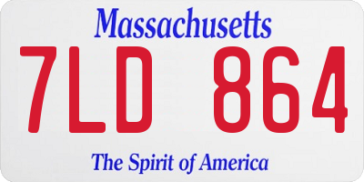 MA license plate 7LD864