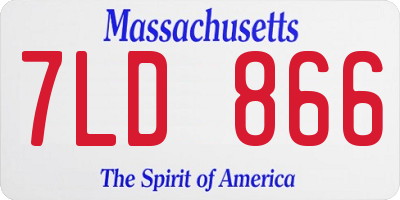 MA license plate 7LD866