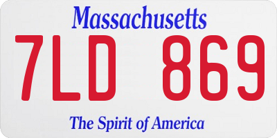 MA license plate 7LD869
