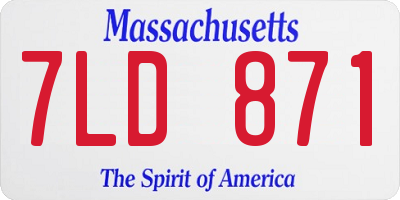 MA license plate 7LD871