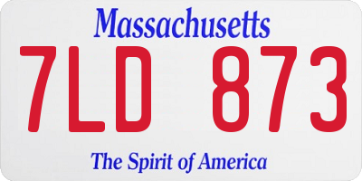 MA license plate 7LD873